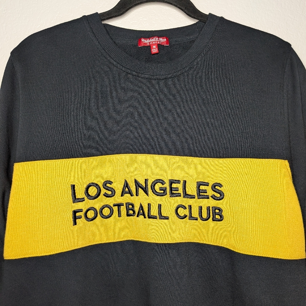Mitchell & Ness Black Yellow Los Angeles Football Club Blokette Crew Sweater M - Picture 2 of 8